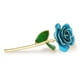 thumbnail image 4 of Rosa de tallo largo bañada en oro de 24 quilates en caja de regalo con soporte (rosa azul claro con soporte), 4 of 14
