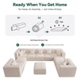 thumbnail image 6 of BEHOST 10-Piece Oversized Modular Sectional Sofa Set, 160" Mega U-Shaped Boneless Cloud Couch with Ottomans, Luxury Chenille Fabric Theater Seating, Extra Deep Seat for Living Room, Beige, 6 of 8