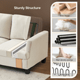 thumbnail image 2 of Ktaxon 83" Sofa with 3 Seater, Faux Suede Couch with Deep Seat, Ergonomic Design, Removable Cushions for Living Room Bedroom Office, Beige, 2 of 7