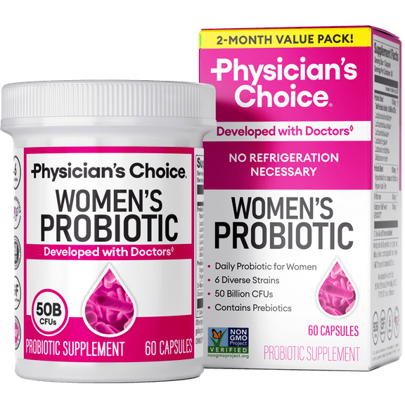 Physician’s Choice Women’s Probiotic with Prebiotic and Cranberry Fruit Powder, 50 Billion CFU, 60 Count