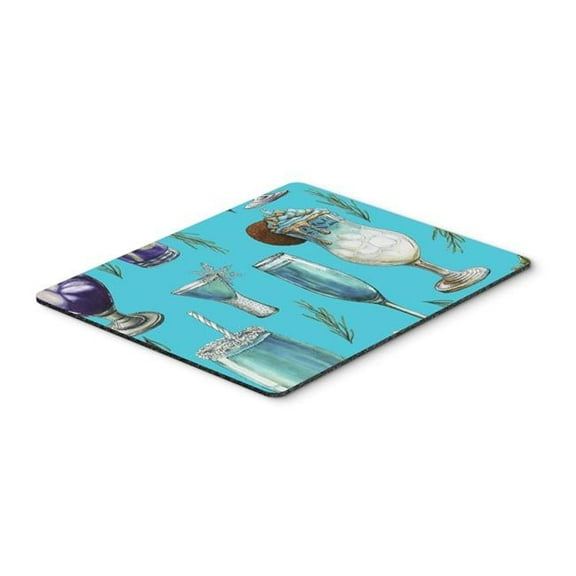 Carolines Treasures  Drinks & Cocktails Blue Mouse Pad - Blue - 7.75in. H x 0.25in. W x 9.25in. L