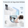 thumbnail image 3 of Adaptador de Viaje Universal LENCENT Blanco con 3 Puertos USB y PD Tipo-C para más de 200 Países, 3 of 7