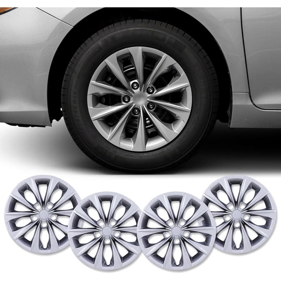 16 inch Hubcap,2012 2013 2014 Toyota Camry Style Wheel Cover,5 Double Spoke Style aftermarket replacement for 42602-06070,Lacquer 4PCS