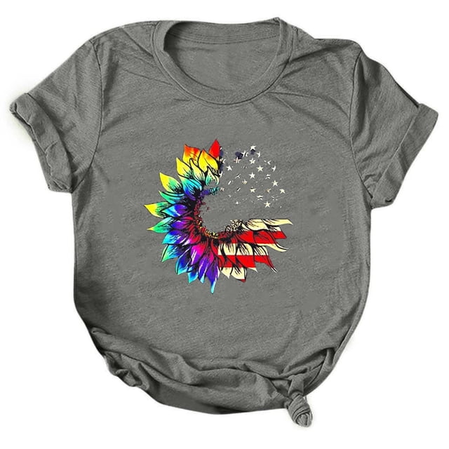 Gibobby Camisetas Mujer Baratas Manga Corta Mujeres Blouse Tops O Neck Party con estilo T - camisa(Gris,M)
