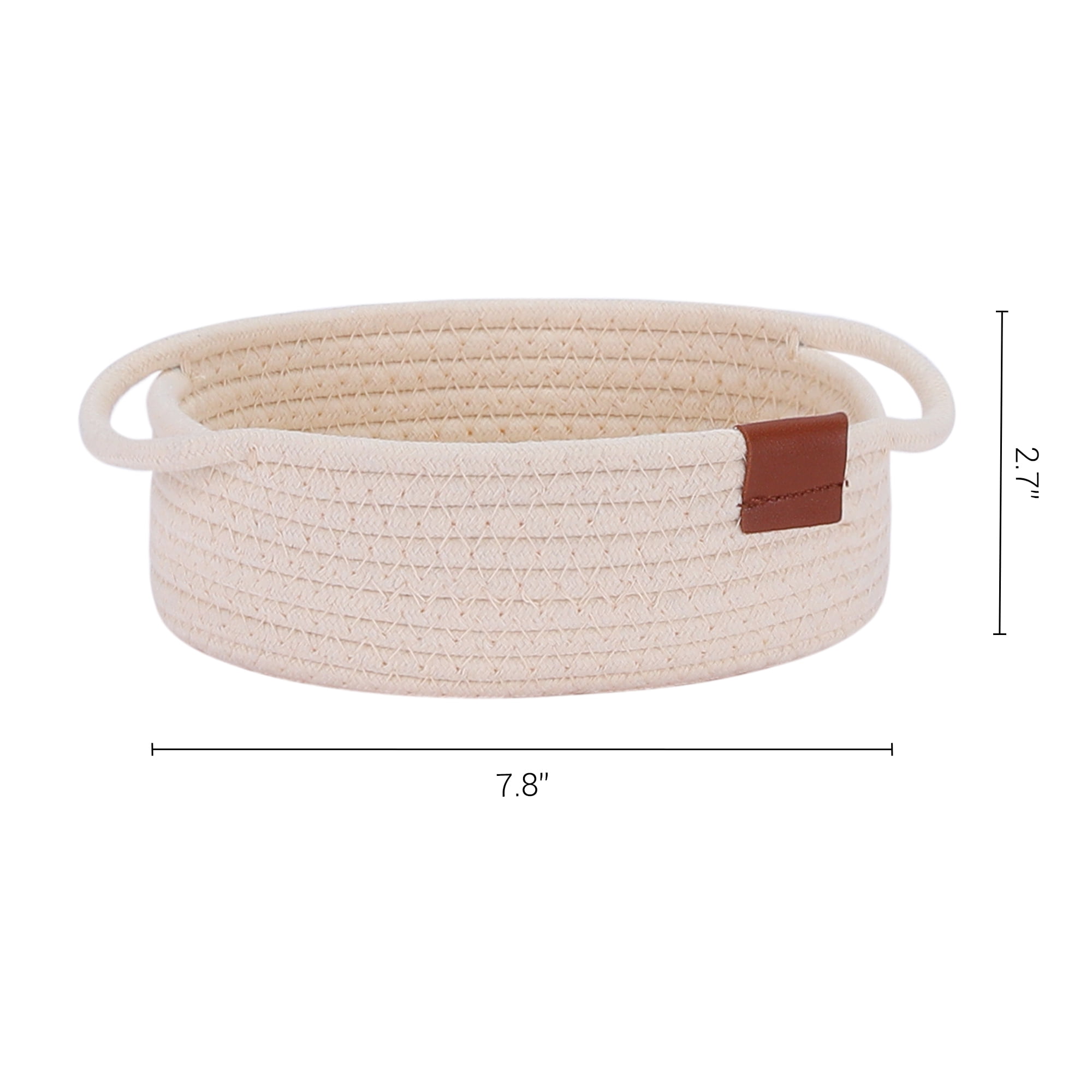 Unique Bargains Woven Storage Basket Shelf Storage Organizer Bin for Home Decor Beige S