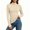 Khaki, variant on Tqcoqu Womens Solid Turtleneck Long Sleeve Thumb Hole Stretchy Fitted Layering Basic T Shirt Top, Women's ,Size S-2XL