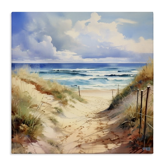 Stupell Industries Tropical Cloudy Summer Coast Canvas Art, 17 x 17, by RB