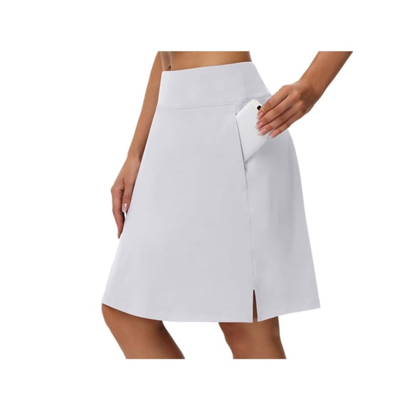Feixiang Women's Knee Length With Pockets Skort