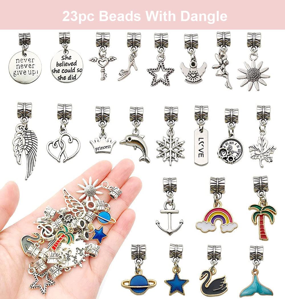 HANRU Charm Bracelet Making Kit for Girls, Kids' Jewelry Making Kits Jewelry Making Charms Bracelet Making Set with Bracelet Beads, Jewelry Charms and DIY Crafts with Gift Box（93PCS） - image 2 of 9