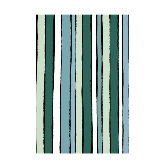 Canvas Wall Art - Treechild 'Smaragd Green Stripes' Wall Art for Living Room, Bedroom, or Office D?cor by Trademark Fine Art - 12 x 19 Inches