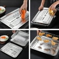 thumbnail image 4 of 1 Set 4Pcs Kitchen Practical Stainless Steel Tray Grater Draining Plate (Silver), 4 of 9