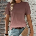 thumbnail image 5 of Womens Shirts Summer Short Sleeve Gradient Color Fashion Round Neck Casual T Shirt Womens Tops, 5 of 5