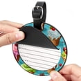 thumbnail image 2 of Ice Cream 2pcs PU Leather Round Bag Tags with Privacy Cover and Name ID Tag - Suitcase Tags for Travel Luggage, Handbags, Backpacks, School Bags, 2 of 6