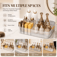 thumbnail image 7 of ABPETE Large Makeup Organizer, Clear 12 Slot Makeup Brush Holder with Handle, Vintage Striped Cosmetic Storage Box for Bathroom Countertop Desk Vanity, 7 of 7