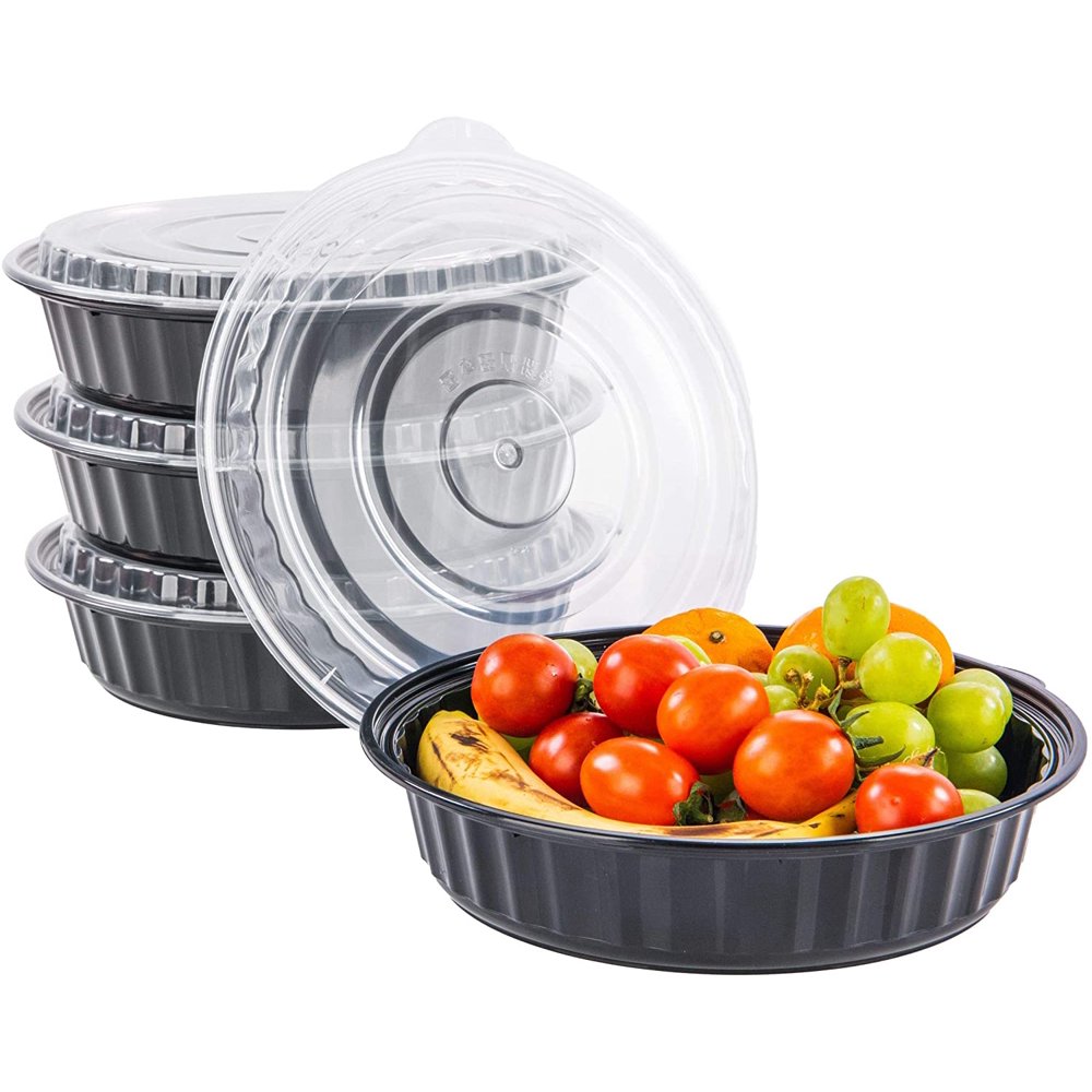 CTC Circle 48oz Salad Bowl With Lid 50 Sets Disposable Cereal Meal Prep