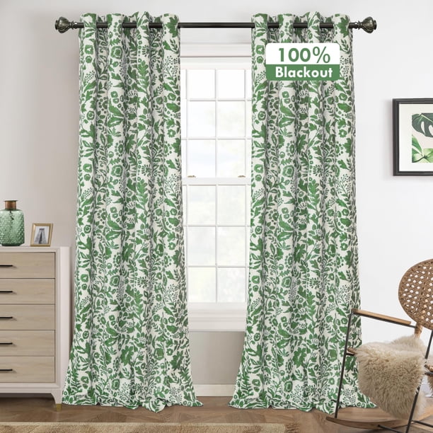 Cortinas térmicas DriftAway Julia Blackout, 132 x 213 cm, color verde