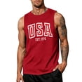 thumbnail image 2 of LNZGNM Mens American Flag Tank Tops Big and Tall Sleeveless Patriotic Shirt Muscle Graphic Tank Tops Stylish Memorial Day Tee,Red M, 2 of 4