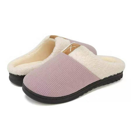 

Women s Memory Foam Slippers Comfort Wool-Like Plush Fleece Lined House Shoes for Indoor & Outdoor 36-37，G163691
