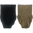 thumbnail image 4 of Belvia Comfia Tummy Control Shaping Slimming Briefs - Negro Y Nude -2 Pack -XXL Belvia comfiabrief2packblacknudexxl, 4 of 5