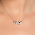 thumbnail image 2 of 925 Silver and 10K Yellow Gold Swiss Blue Topaz and Blue Sapphire and Lab Grown Diamond Necklace Necklace for Women | 0.74 Cttw | Gemstone November Birthstone | Round 4MM | With 18 inch Chain, 2 of 3