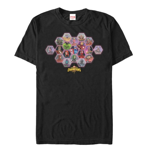Men's Marvel Contest of Champions Honeycomb Graphic Tee Black Medium