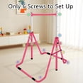 thumbnail image 3 of Pink Adjustable Gymnastics Bar for Kids | Folding Horizontal Junior Training Bars Indoor Outdoor, 3 of 8
