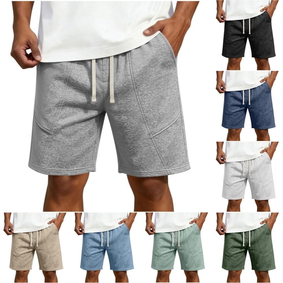 Bxsruta Men's Casual Drawstring Shorts Nylon Spandex Lightweight Breathable Quick Dry Athletic Shorts with Pockets