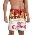 thumbnail image 2 of Kdxio Animals Merry Christmas Print Mens Sleep Shorts Bottoms Soft Comfy Pajama Wear Pants with Drawstring Pockets, 2 of 7