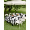 thumbnail image 3 of Outdoor Tablecloth with Umbrella Hole and Zipper, Sage Green Black Geometric Rectangle Table Cloth 60x102 Inch Waterproof Tablecloth, Abstract Art Modern Line Picnic Table Cover for Patio Camping, 3 of 7