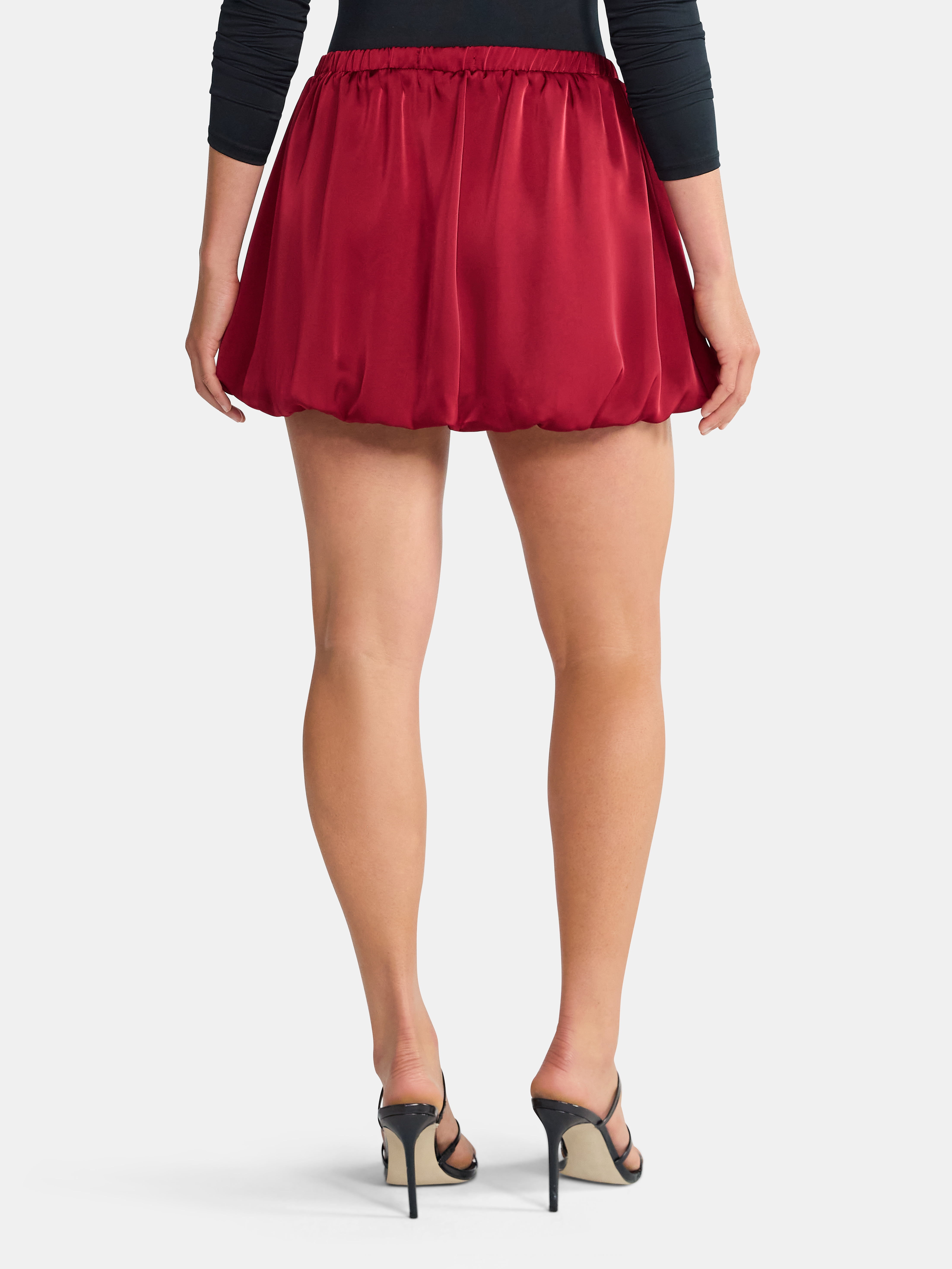 Madden NYC Women's Bubble Hem Satin Mini Skirt, Sizes XXS-XXL