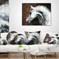 thumbnail image 3 of Designart Gray Arabian Horse Watercolor - Abstract Throw Pillow - 16x16, 3 of 4