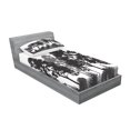 thumbnail image 2 of Ambesonne Black and White Fitted Sheet & Pillow Sham Set, Summer Forest, Twin, Grey White Charcoal Grey, 2 of 2