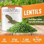 Emergency Essentials Lentils, Long-Term Emergency Food Supply, 48 Servings, 30-Year Shelf Life, High-Protein Vegetarian Survival Food