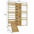 thumbnail image 7 of Avenlur Walnut 9-in-1 Swedish Ladder Wall Gym Set - 94.5 Inches - Trapeze Swing, Rope Ladder, Rock Wall, Rope Wall, Rock Ramp Climber, Slide, Pull-up Bar, Ladder and Swing, 7 of 7