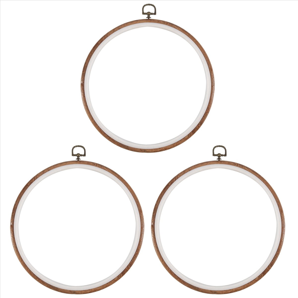 3 Pieces 10 inch 26cm Embroidery Ring No Slip Hoops Set Imitated Wood Display Frame Circle Embroidery Kits