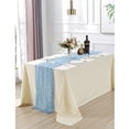 thumbnail image 5 of Dololoo 2 Pack 13 FT Baby Blue Cheesecloth Table Runner, Gauze Fabric for Wedding Reception Bridal Shower, Boho Rustic Table Decoration Arbor Decor, 5 of 8