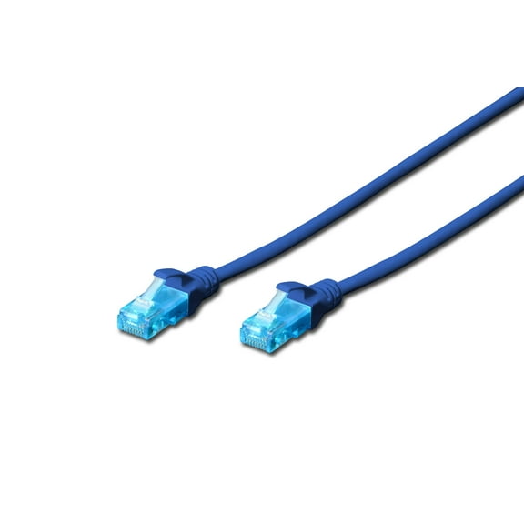 DIGITUS Patch Cable, UTP, CAT5E 0.5m networking cable Blue, Cat-5e - 0.5 m, Patch Cable - U-UTP