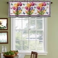 thumbnail image 4 of 2 Pack Valances for Windows, Spring Tulips Window Valances for Living Room/Bedroom/Bathroom, Colorful Flowers Botanical Butterfly Farm Wooden Light Filtering Kitchen Curtain Valance 60"W x18" L, 4 of 9