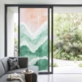 thumbnail image 2 of Ocean Wave Window Privacy Film Sage Green Gradient Beach Boho Decorative Glass Window Film UV Blocking Static Cling Non-Adhesive Sticker Covering for Home Door 35.4x78.7 inches, 2 of 8