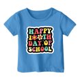 thumbnail image 3 of 100 Days Of School Shirt Girls Size 6/7 Boy Cute Graphic Print Cute Preppy Shirts Lightweight Daily Top Pullover Tops Blue,4-5 Years, 3 of 4