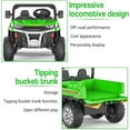 thumbnail image 4 of 24V 2 Seater Ride On Dump Truck for Big Kids - Electric Ride On Car with Auto-Lifting Bed, 4x75W Motors, Parent Remote Control & 6 Wheels - 110 LBS Capacity, 5 MPH Kids Truck Toy, 4 of 9