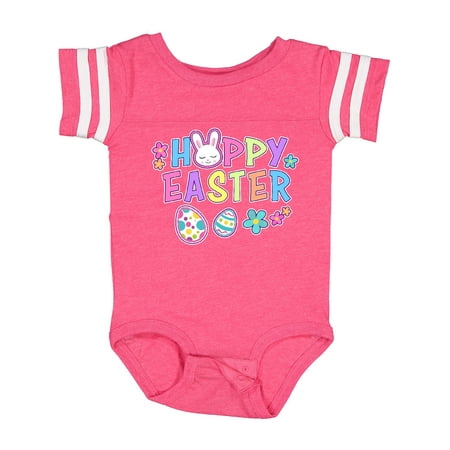 

Inktastic Happy Easter with Bunny Face and Easter Eggs Gift Baby Girl Bodysuit