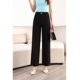thumbnail image 3 of Pantalones Rectos Nuevos de Primavera y Verano para Mujer, Pantalones Sueltos Negros, Pantalones de Pierna Ancha con Cintura Elástica, Pantalones Casuales para Mujer, 3 of 8