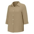 thumbnail image 6 of Ruyang Summer Shirts for Women Fashion Women's Loose Button Solid Lapel Long Sleeves T Shirt Blouse Tops Tunic Tee Shirts for Women, 6 of 9