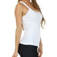 thumbnail image 4 of Sakkas Basics Ribbed Racerback Cami Tank Top - White - One Size, 4 of 4