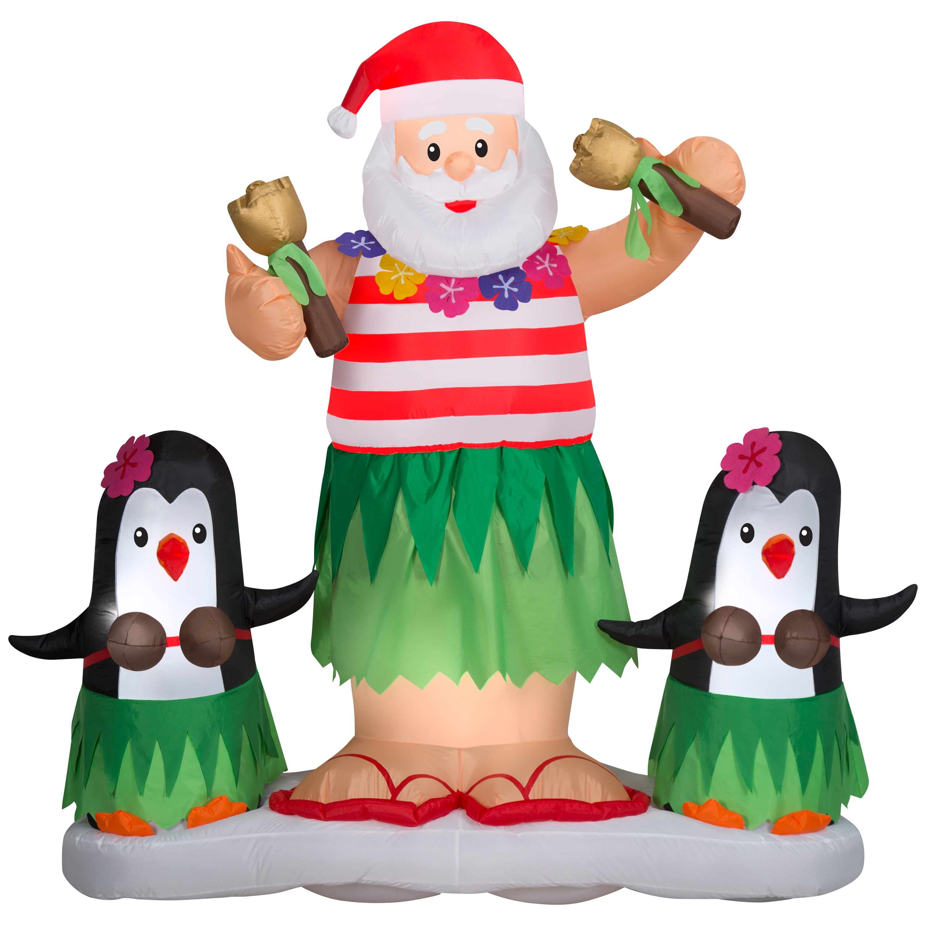 Holiday Time 6 Foot Animated Airblown Hula Dancing Santa Scene