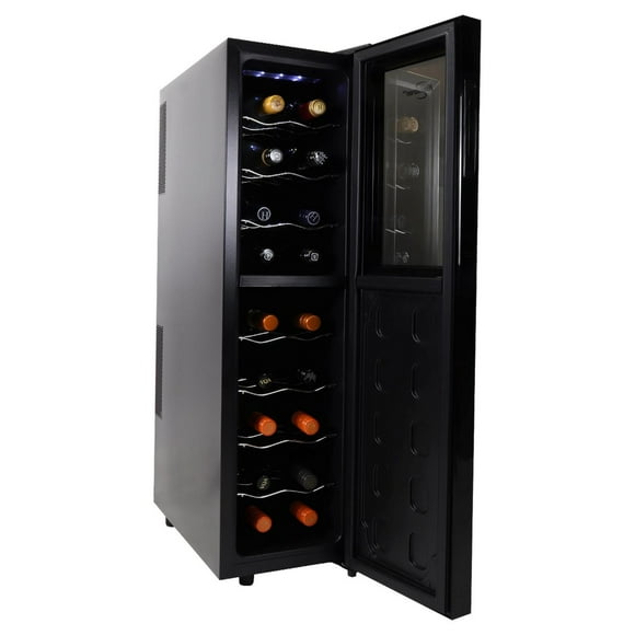 Koolatron 18 Bottle Slim Dual Zone Wine Cooler Freestanding Wine Fridge