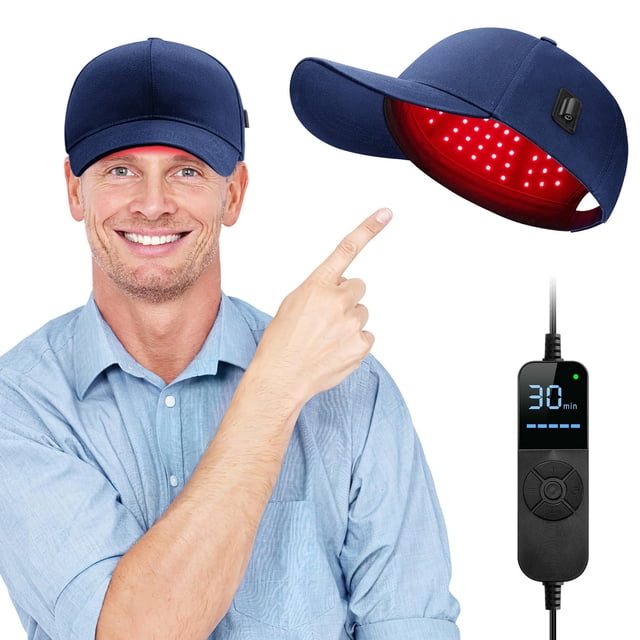 Gorra para crecimiento capilar con terapia de luz roja Viconor azul