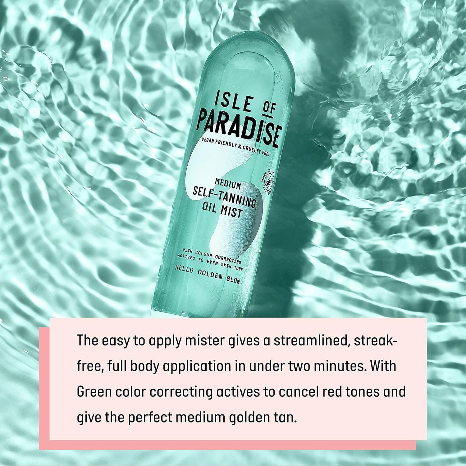 Isle of Paradise Self Tanning Oil Mist - Color Correcting Self Tan Spray, Vegan, Cruelty Free, 6.76 Fl Oz NEW