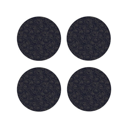 

Kdxio Copper-Gold Gloss Outline Rose1 Funny Coasters 4 Pcs Leather Coasters Housewarming Gifts Protect Furniture from Water Marks Scratch and Damage